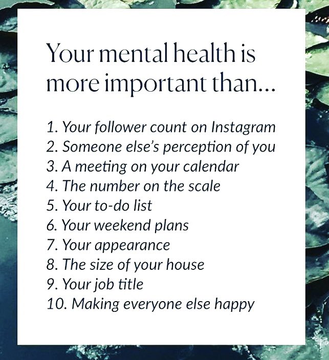 On this final day of #MentalHealthAwarenessMonth commit to make #mentalhealth your highest priority. #Wellbeing #selfcare