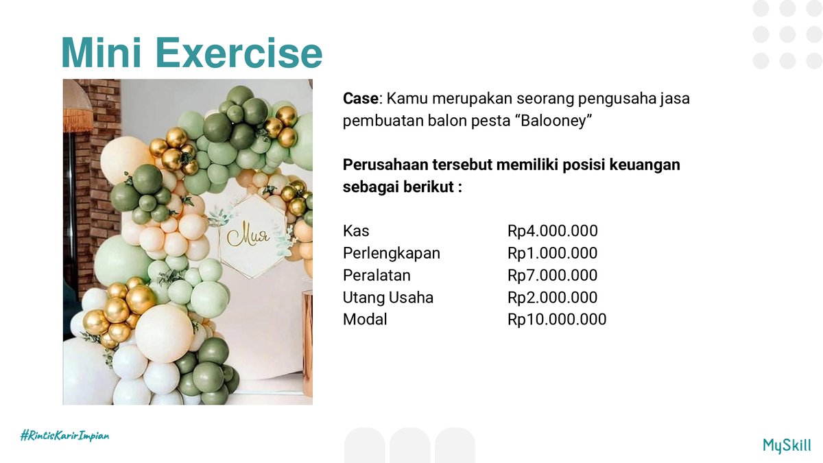 Lestarina_97's tweet photo. Another Short Class dari @myskill_id . Kali ini ikut kelas akuntansi, lumayan banget buat ingetin materi kuliah dulu. 😊

#Learnatmyskill https://t.co/f2Tpgo7cNA