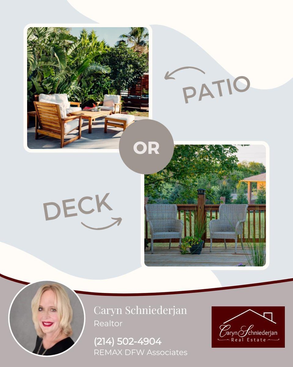 Summer is coming which means warmer days! Would you rather spend the day out on a patio or a deck?

#Patio #Deck #ThisOrThat #Spring #Summer #HomeStyle