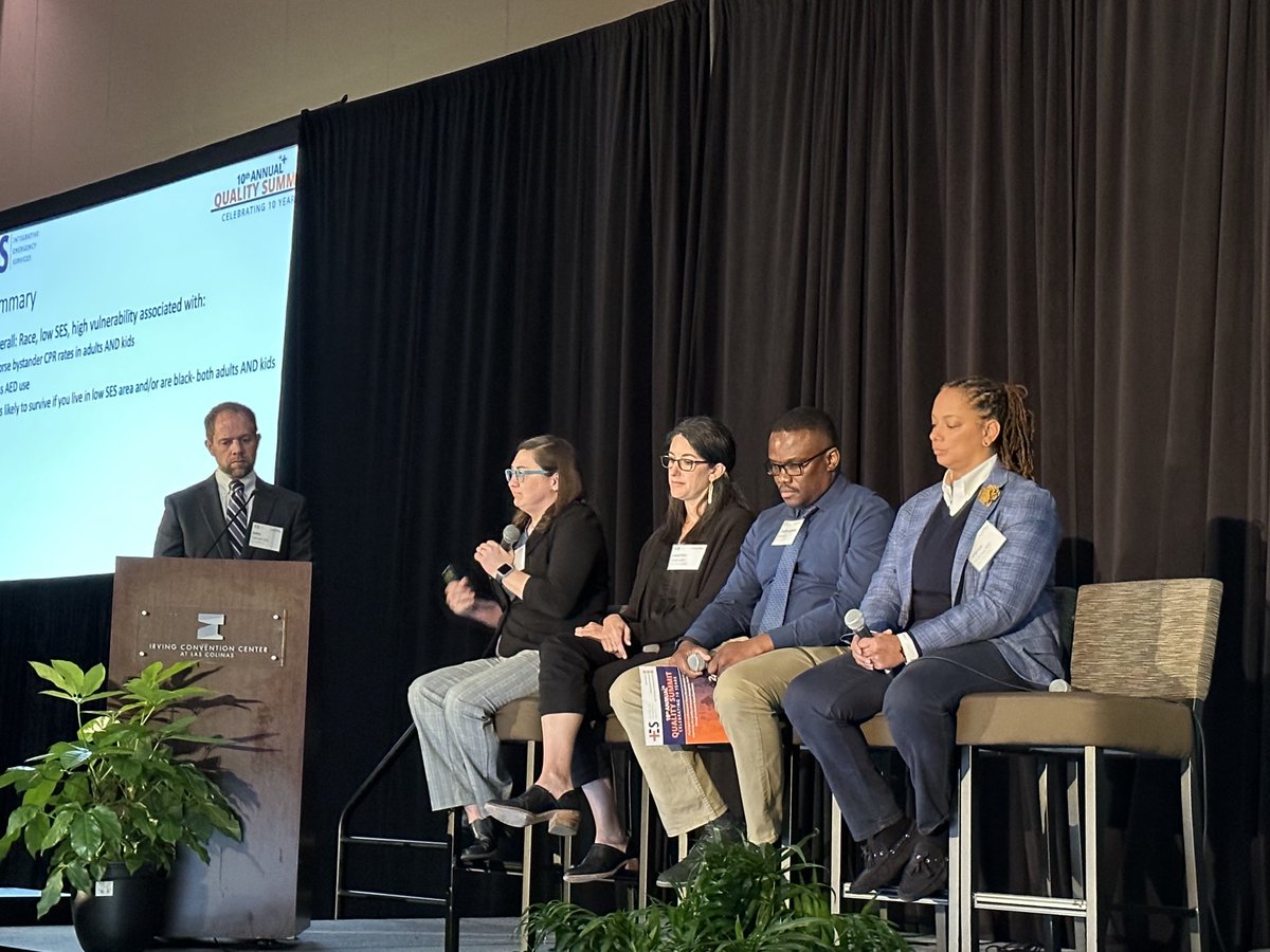 Exciting to see ⁦<a href="/godsgoz/">Agozie</a>⁩ our ⁦@FortWorthEM⁩ alumni representing on the racial disparities in resuscitation panel ⁦<a href="/IESHealthcare/">IES Healthcare</a>⁩ #qualitysummit23