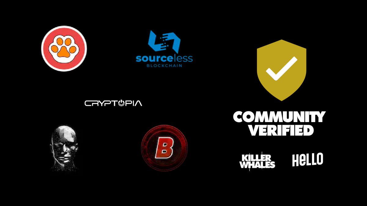 Congratulations all on becoming COMMUNITY VERIFIED! <a href="/SourcelessB/">SourceLess</a> <a href="/CryptopiaOFCL/">Cryptopia</a> <a href="/PawChain/">PAW</a> <a href="/AITECHio/">AITECH</a> and @Butane_Network . #cmcxkillerwhales  #killerwhalestv