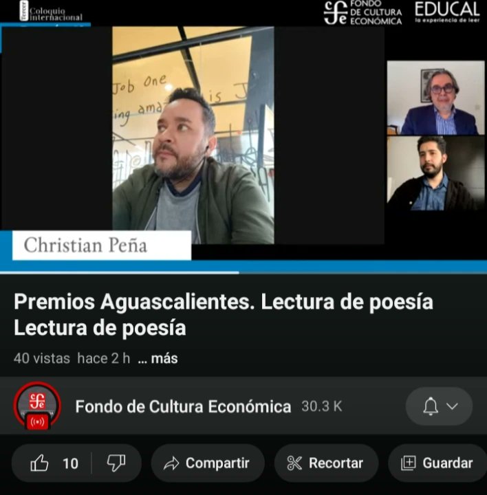 coloquiopyf's tweet photo. Parte de lo vivido en la mesa uno de nuestro día seis del coloquiopyf
en el @FCEMexico
Mesa de lectura con premios Aguascalientes. https://t.co/Ck46q3XrdA