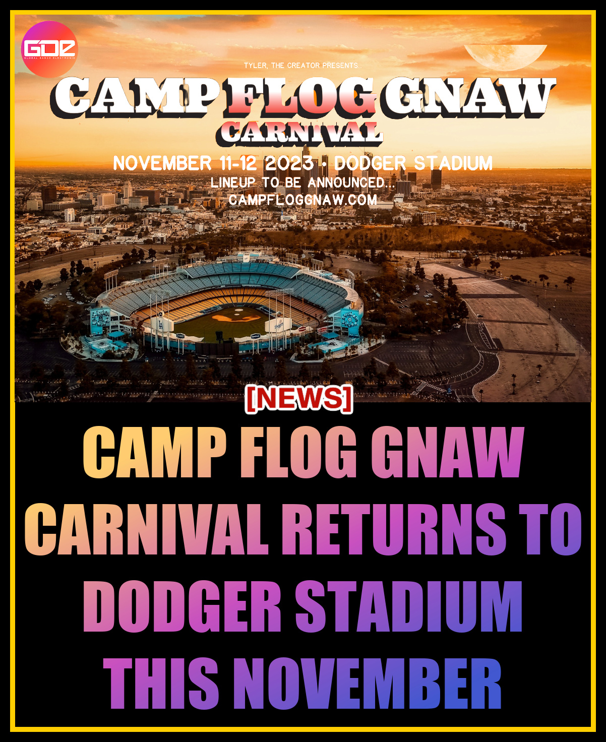 Tyler, the Creator Announces Camp Flog Gnaw Carnival 2023