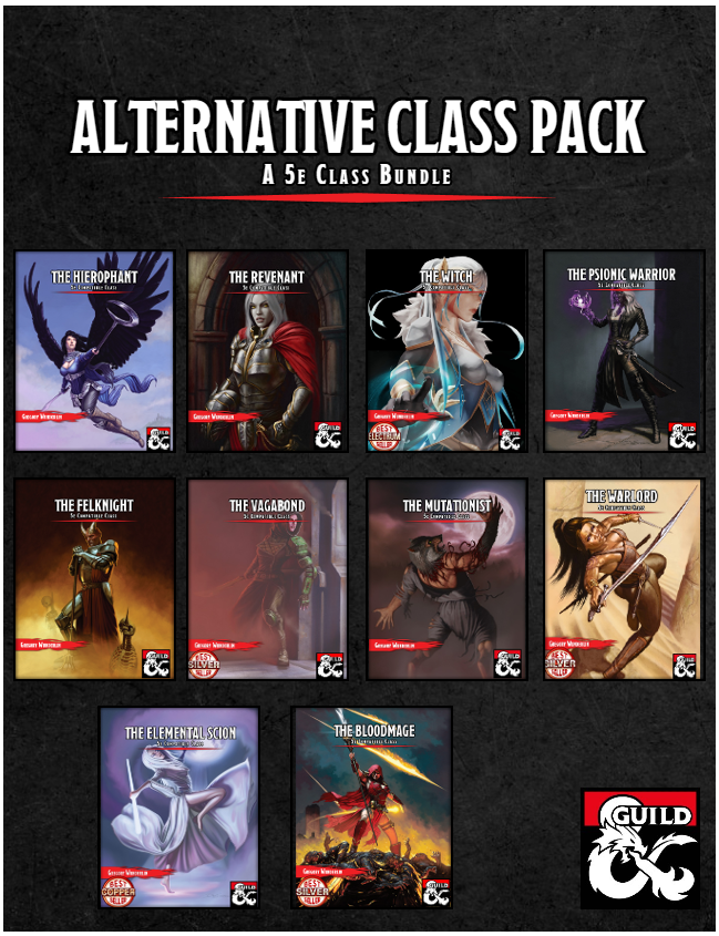 gwritespretty's tweet photo. What's up #ttrpg twitter! It's me, your obsessive #dnd5e indie developer.

Looking for character options for your #dnd games? I've got you covered.

Check out:

🧙‍♂️Alternative Class Pack
🛠️Crafting &amp; Companions
👫Heritage Companion (Soon)

All available on #dmsguilds! Links below. https://t.co/puNh1oeZC9