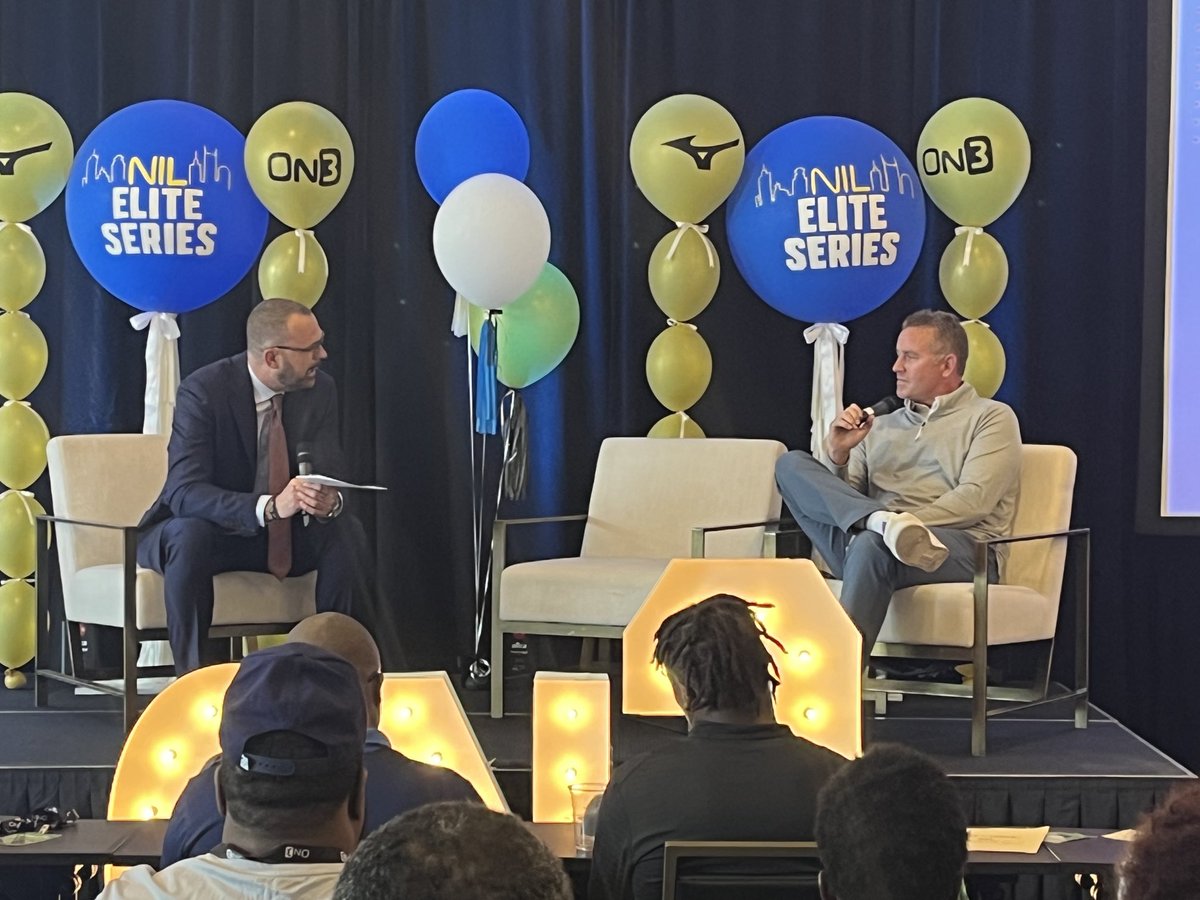 A great conversation between ⁦@ShannonTerry⁩ and ⁦@KirkHerbstreit⁩ at the ⁦@On3NIL⁩ Elite Series. #fortheathlete