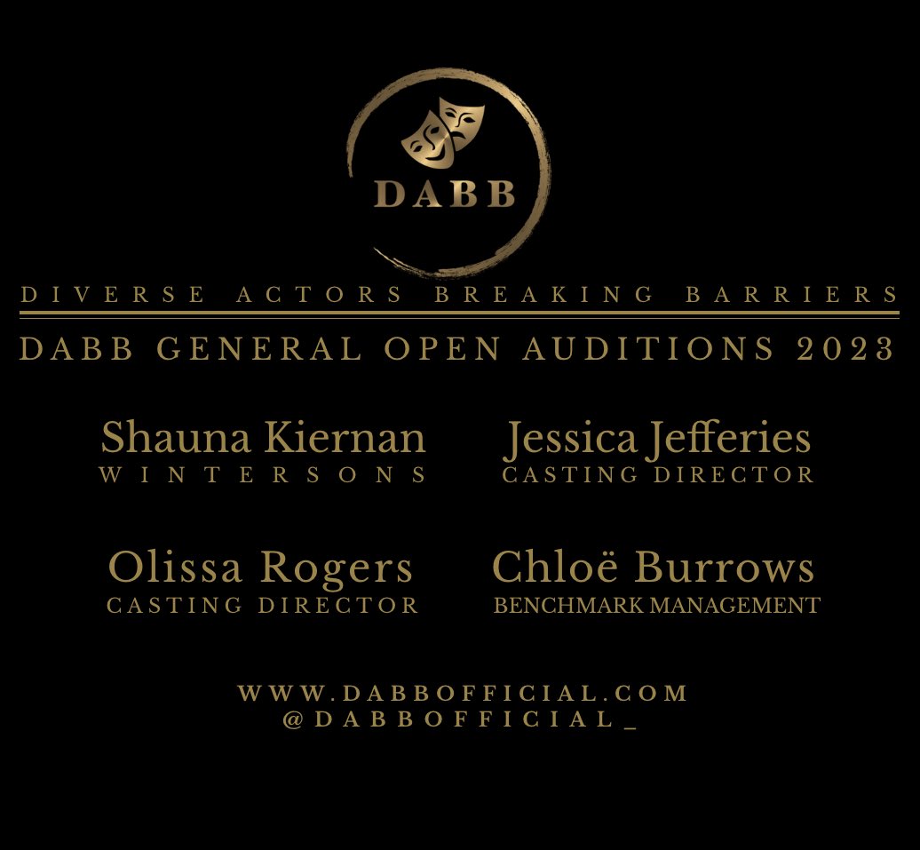 Very excited to announce the first of our panel for this years DABB General Auditions. 

@AgentShaunie 
@jessicajcasting 
@OlissaRogers 
@Benchmark_Mgmt 

Thank you for joining us! 💙