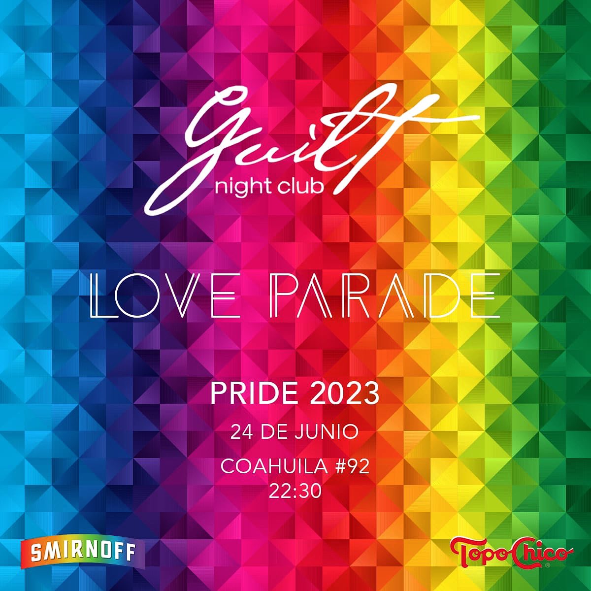 ¿Estás listo para bailar sin parar en el #LoveParadePride 2023? 🌈💃🕺 
-PREVENTA FASE UNO
Consigue tus boletos ahora mismo
 (Link  con descuento de RP) 
guilt.mx/product/lovepa…
y asegura tu lugar en esta celebración llena de diversión y orgullo by <a href="/guilt_nightclub/">Guilt_Nightclub</a> #smirnoff