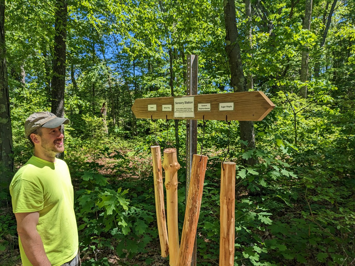 Rockfall staff got a sneak peek of The Killingworth Land Conservation Trust's newly installed Interpretive sensory nature trail. Funds from a Rockfall grant purchased an aluminum floating dock as part of the sensory trail. #sensorytrail #Nature #Killingworth #landtrust #hiking