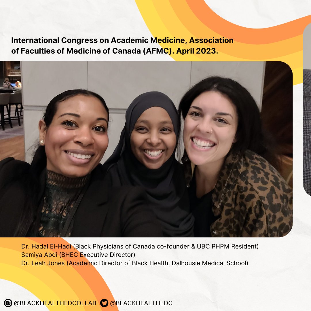 Black Physicians of Canada (<a href="/blackdocscanada/">Black Physicians of Canada</a>) Co-Founder Dr. Hadal El-Hadi and Dr. Leah Jones, the Academic Director of Black Health at <a href="/DalMedSchool/">DalMedSchool</a>

#ICAM2023