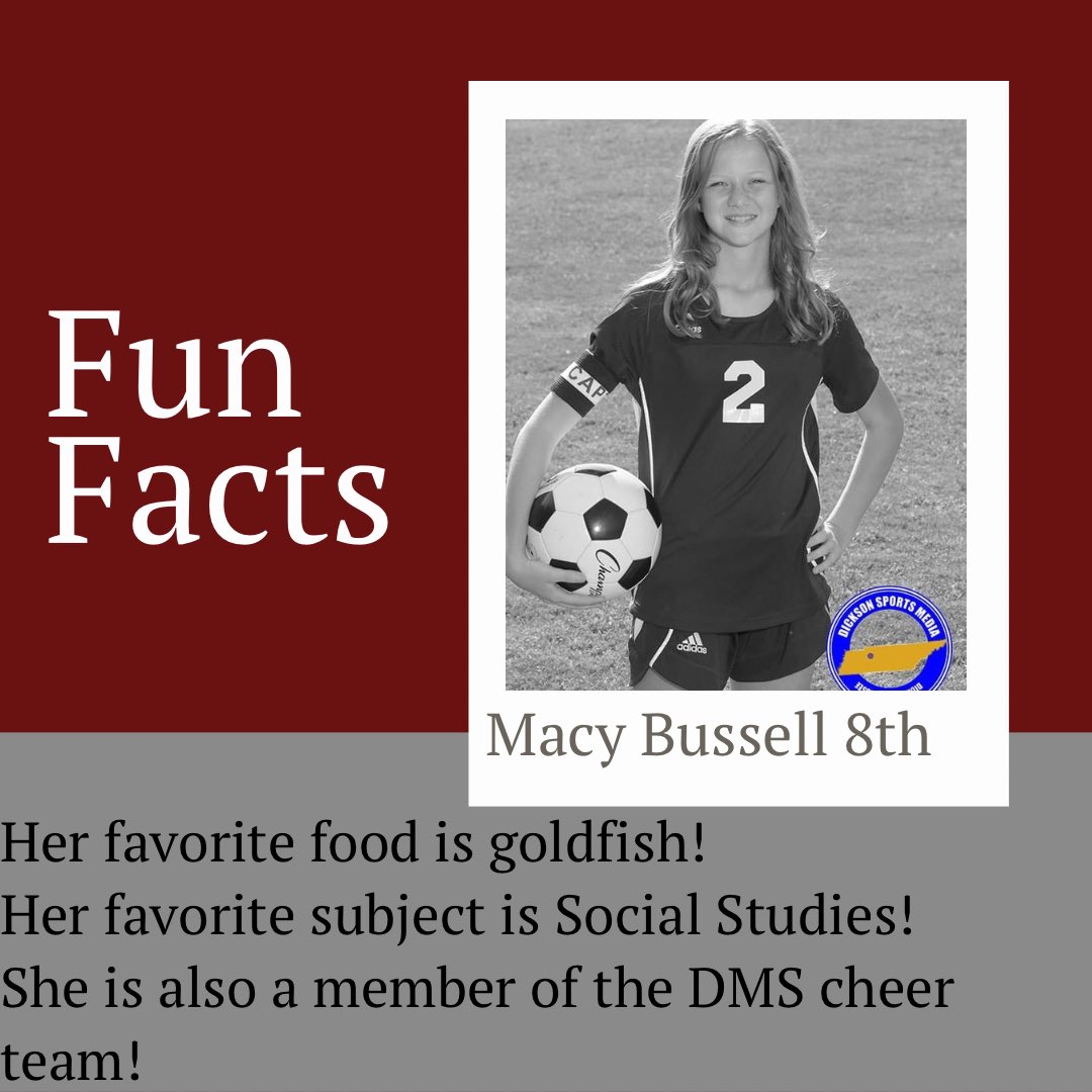 🌟 Player Spotlight🌟

Our first player spotlight of the 2023 season is 8th grader Macy Bussell!

Keep a lookout this summer to see all of this years team spotlighted!