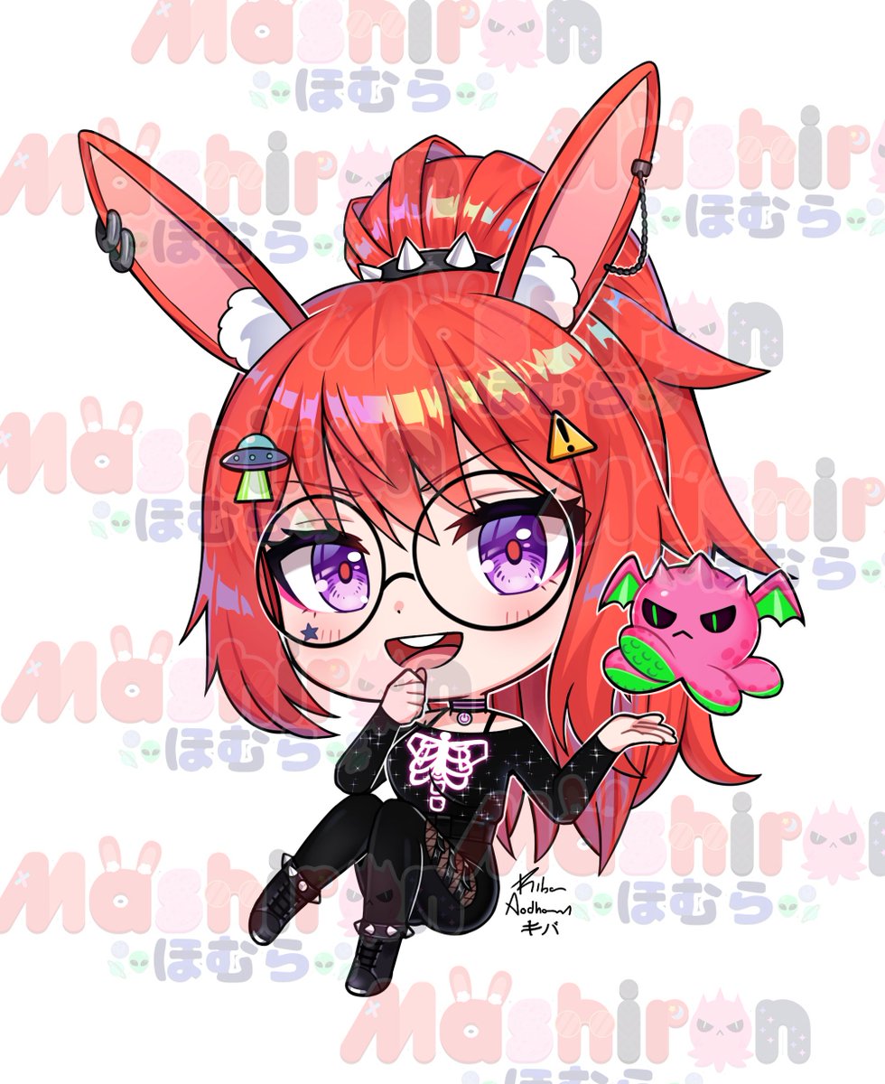 Um Chibizinho para @mashiron_desu #Vtuber #mashillustration #Chibi #chibiart #bunnygirl #Octopus #Aliens #redhair