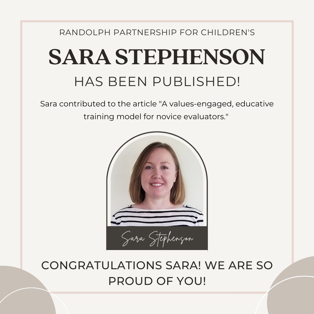 RPCKidsNC's tweet photo. Huge congratulations to our very own Sara Stephenson! Her brilliant insights have been published in the journal 'New Directions for Evaluations'. Here's to celebrating scholarship and relentless pursuit of knowledge. We are immensely proud! https://t.co/Rnvt7Km7O3