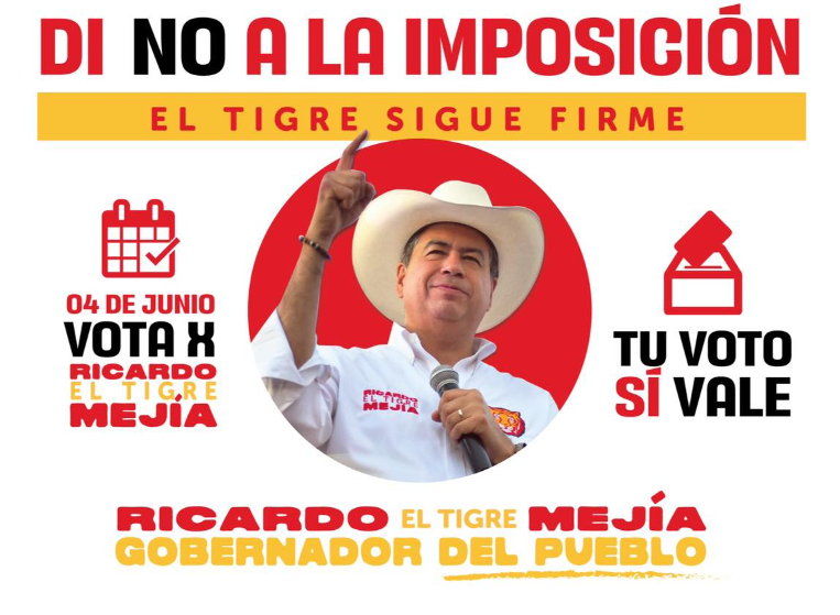 ¡𝗧𝗨 𝗩𝗢𝗧𝗢 𝗦Í 𝗖𝗨𝗘𝗡𝗧𝗔! Las declinaciones NO existen en el código electoral de #Coahuila. 𝐕𝐨𝐭𝐚 𝐩𝐨𝐫 𝐌𝐞𝐣𝐢́𝐚 𝐞𝐬𝐭𝐞 𝟒 𝐝𝐞 𝐉𝐮𝐧𝐢𝐨.
#TuVotoSíCuenta #ConMásFuerza #VotaTigre #VotaPT <a href="/RicardoMeb/">Ricardo MejíaBerdeja</a>