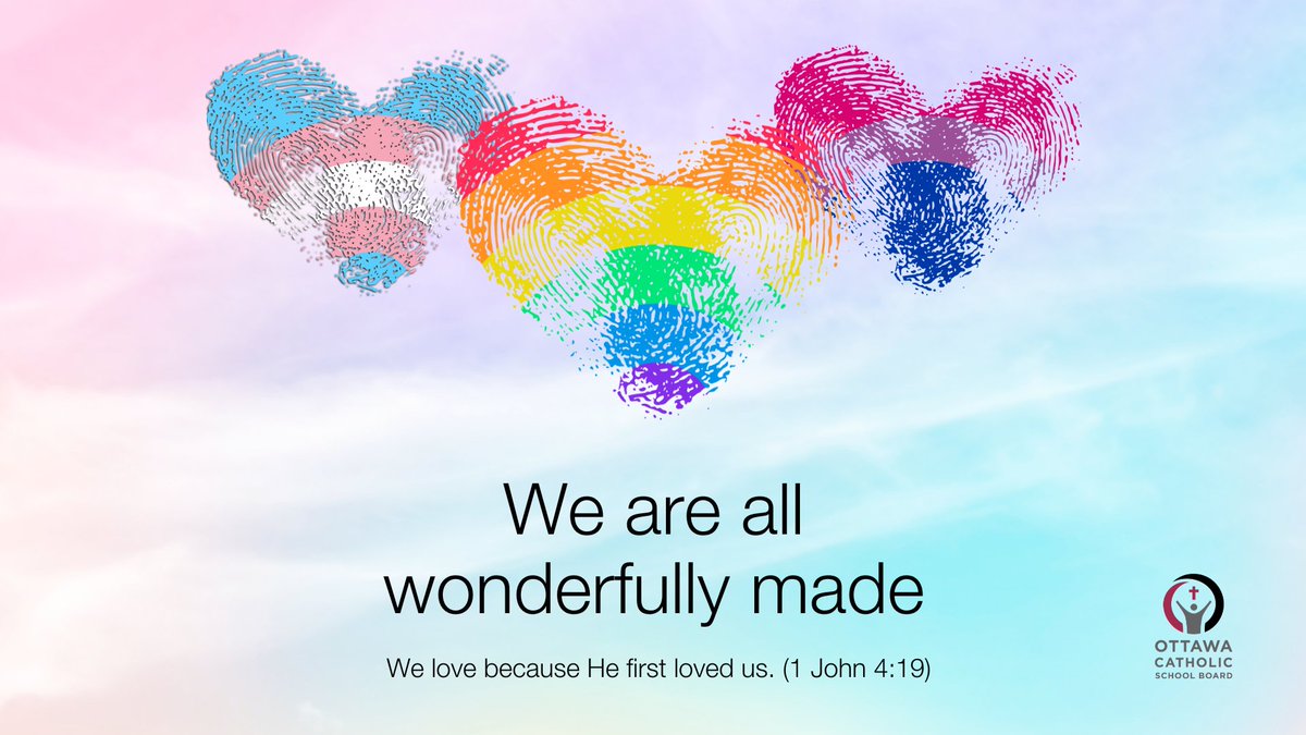 June is #PrideMonth! 🏳️‍🌈🏳️‍⚧️ Today and every day, we continue to honour the dignity of every person, embracing diversity and creating a safe and welcoming place for all. 🙏❤️ Love knows no boundaries, and we are all wonderfully made. #ocsbEquity #ocsbBeCommunity #ocsbJoy #ocsbPride
