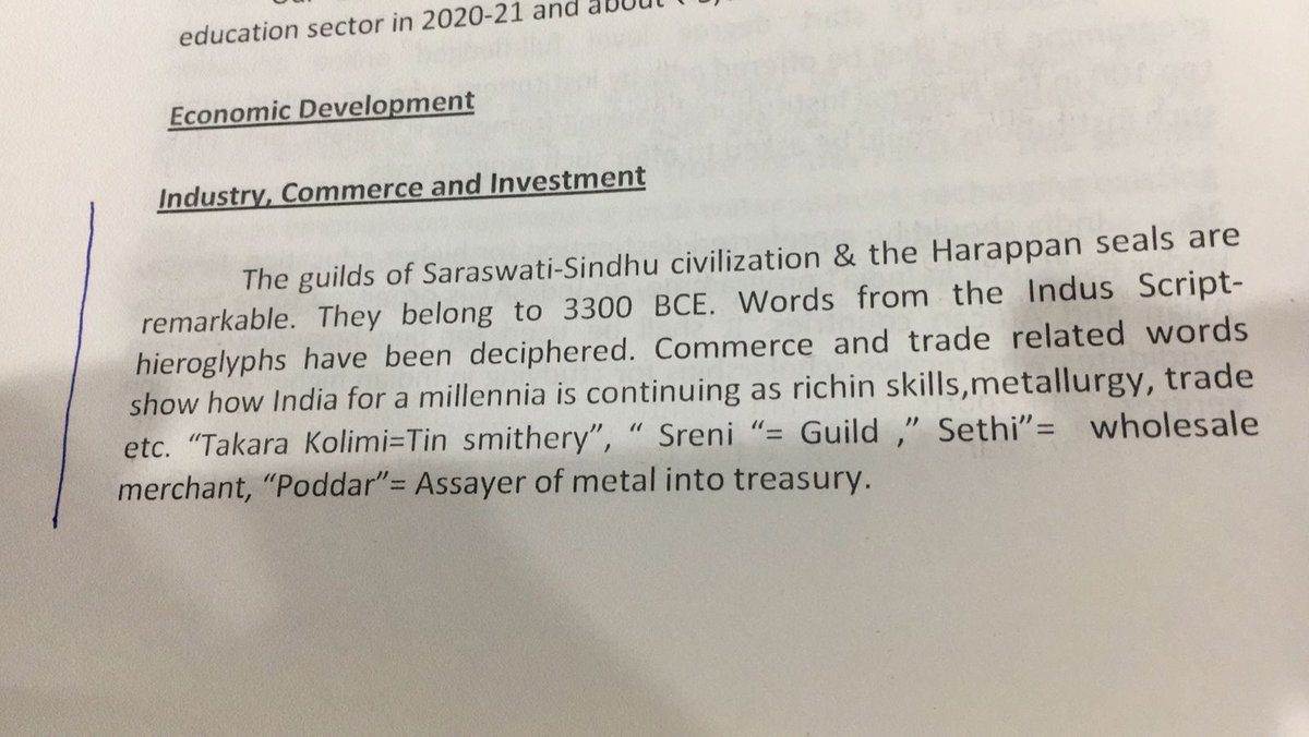maheshpoddarmp's tweet image. This is part of @nsitharaman ji budget speech 20-21. 
I was in the house and I thought I did not hear it right that the word #PODDAR is mentioned in 3300bce Indus scripts and it means &quot;assayers of metal into treasury&quot;.