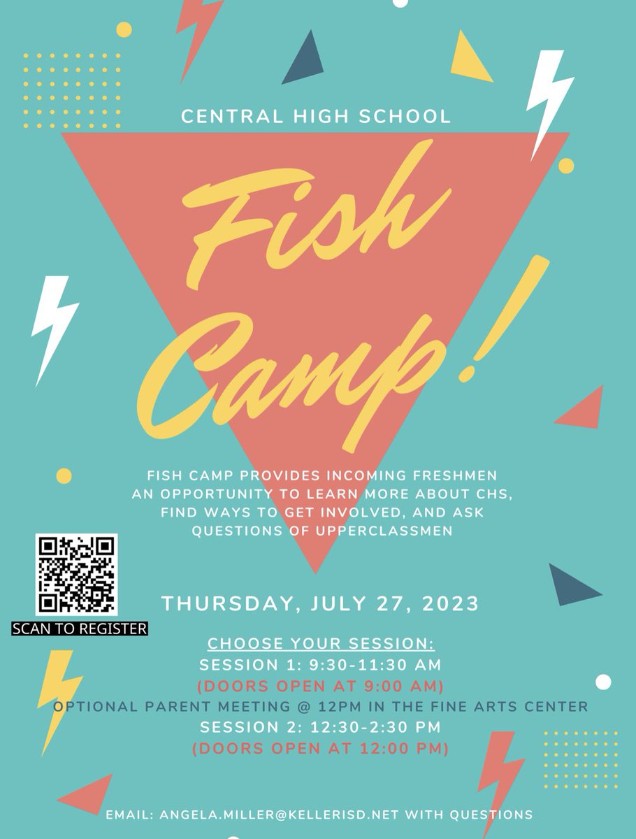 📢Incoming Freshmen: We hope to see you at Fish Camp on July 27th!⚡️