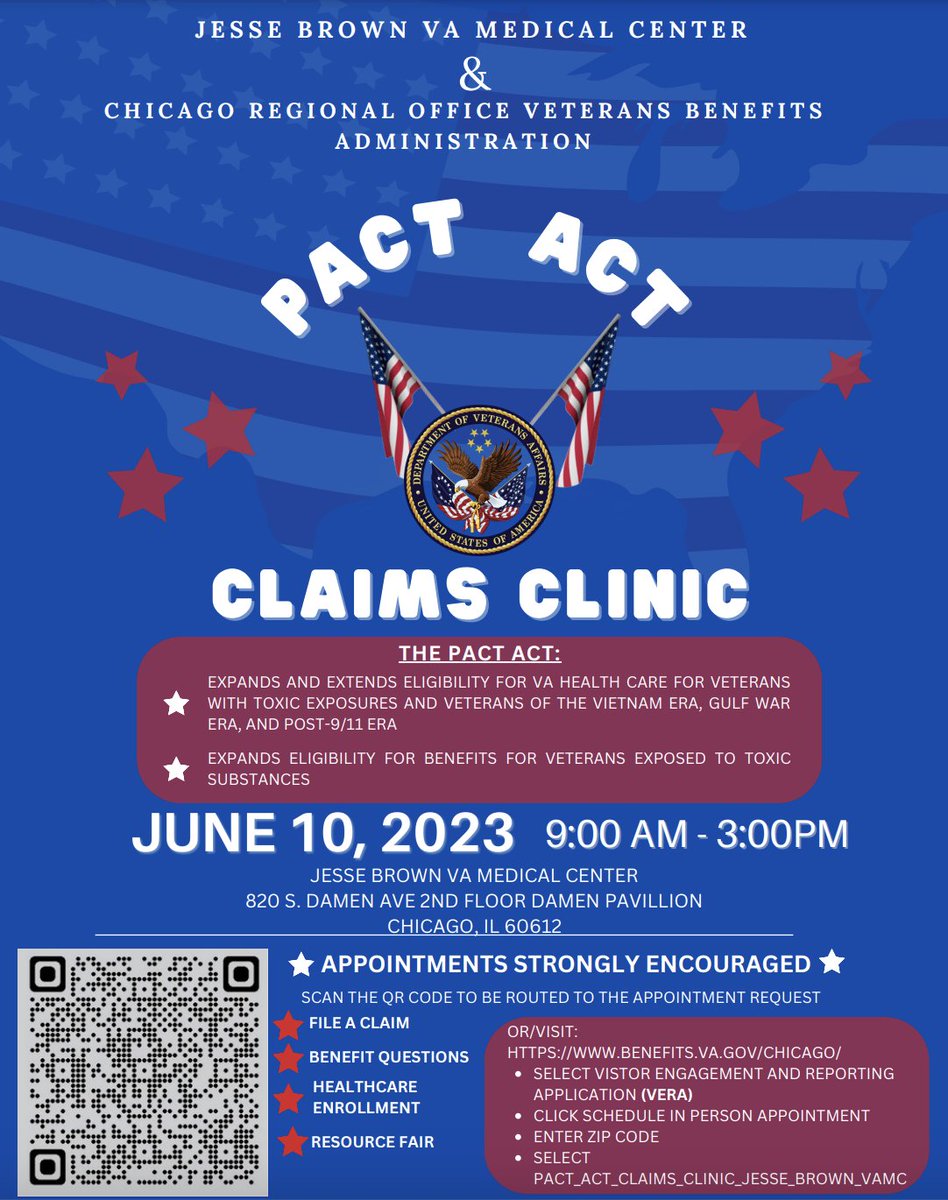 Want to learn more about filing a claim under the #PACTAct?  Attend the Claims Clinic on June 10th!