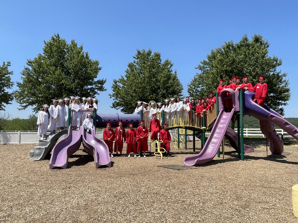 OJRSD's tweet photo. Graduating seniors from @OJRHS returned to @OwenJRobertsFC one last time as students to say goodbye and share their milestone with a new generation of Wildcats! You can view the ceremony on YouTube at https://t.co/zbPty6tAA9 

#OwenJAllTheWay https://t.co/LViEVtgugv