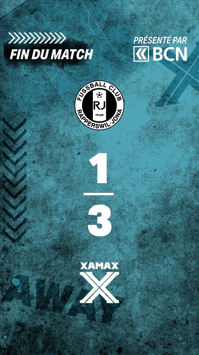 90' + 3 Grâce à sa magnifique entame du match, Xamax s'impose dans ce match aller du barrage. 
Retour samedi à Neuchâtel à 19h00.
Bonne soirée et merci de nous avoir suivis 

#RJXAM #SangRougeNoir #Nerienlâcher