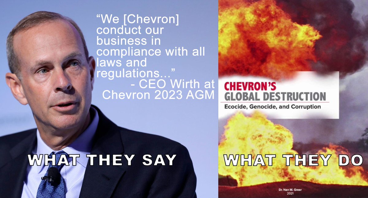 Today's @chevron shareholder meeting in one image:

#ChevronGuilty
#EndChevron
#CorporateAccountability
#ChevronAGM