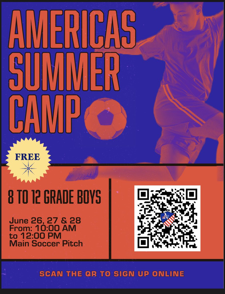 Come join us for <a href="/BlazerNationAHS/">Americas High School</a> Soccer Summer Camp ⚽️⚽️
@Soccer_AHS_boys