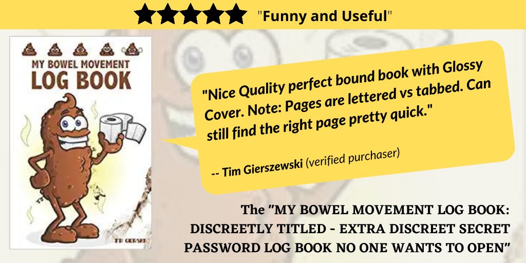 Discreet Password Logbook 'The Holiday Gag Gift They'll Actually Love Using!' @TR_Gerski

MY BOWEL MOVEMENT LOG BOOK: DISCREET SECRET PASSWORD LOG BOOK NO ONE WANTS TO OPEN

Buy Direct: smpl.is/72i9v
#PasswordProtection
Find more:  smpl.is/72i9w