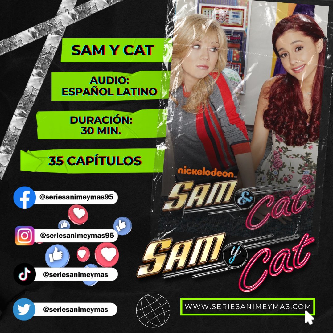 seriesanimeymas's tweet photo. 🎬🍿 Descargar Sam Y Cat [Audio Latino] | Todos Los Capítulos [1-35] 🥇

🔰 https://t.co/GzFdjznPNH

🔎 Hashtags 🔍
#samycat #sam #cat #icarly #nickelodeon #peliculasgratis #amazing #series #contenido #canales #documentales #cinema #serie #hollywood #tv #cine #actor #warnerbros https://t.co/WTj12HB9Uz