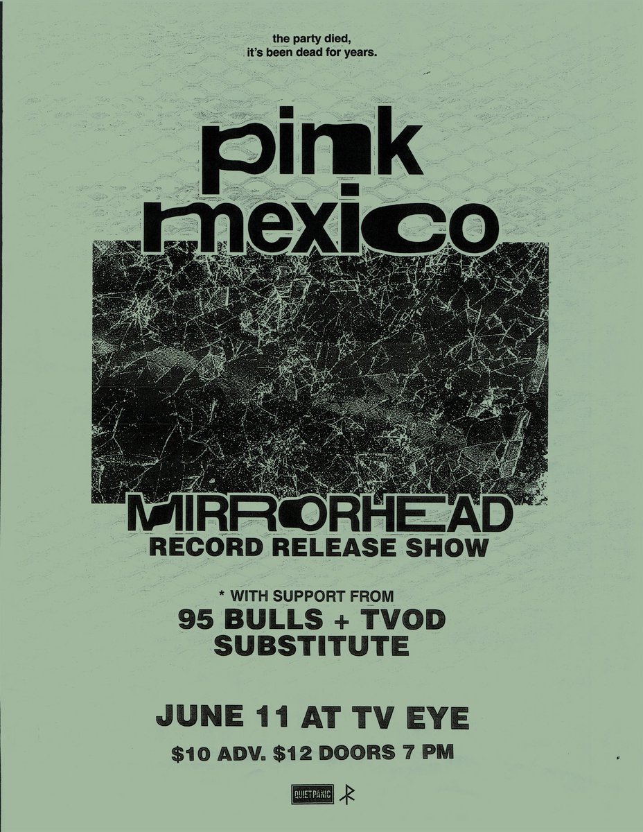 6/11 <a href="/tveyenyc/">TV Eye NYC</a> MIRRORHEAD RECORD RELEASE SHOW w/ homies 95 Bulls, TVOD &amp; Substitute - be there, spread the word.