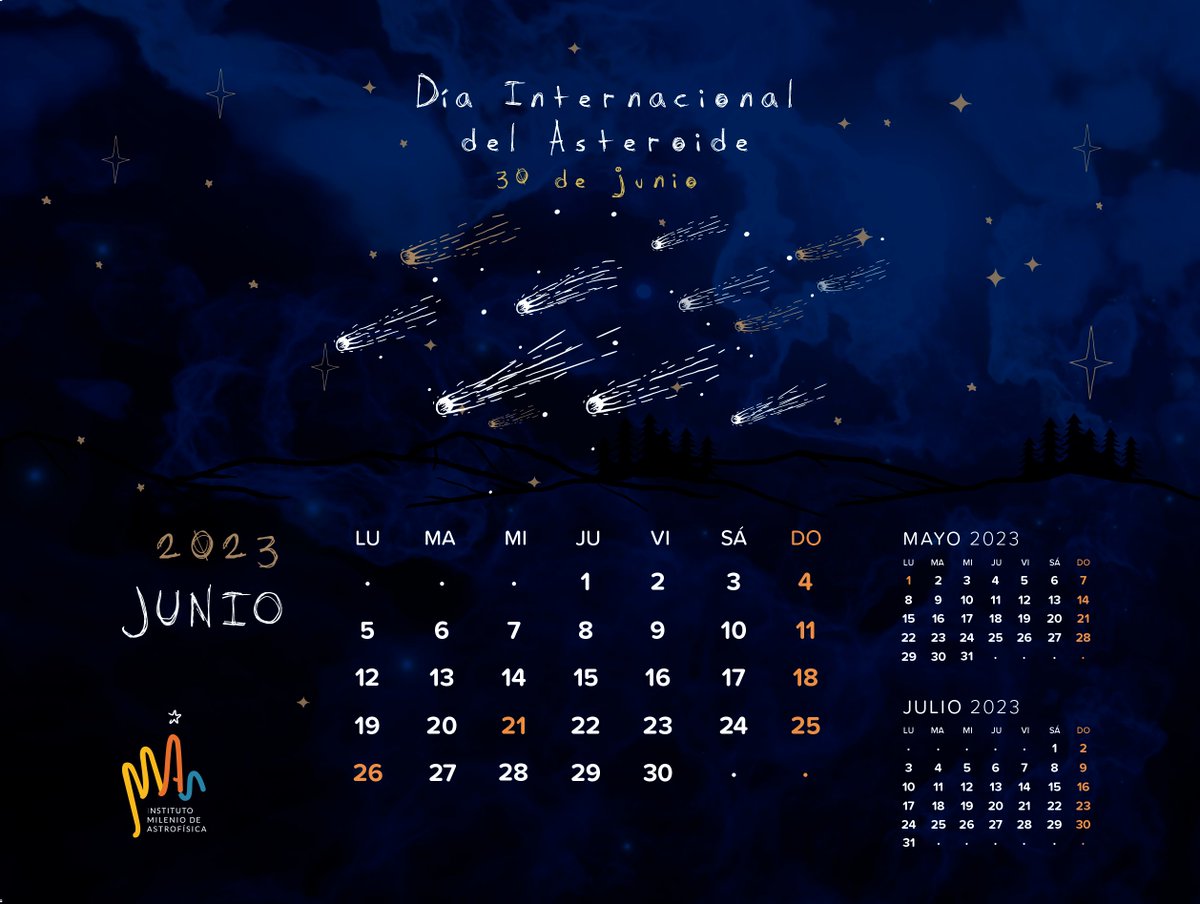 astrofisicaMAS's tweet photo. Llegamos a mitad de año y este mes, son los #asteroides los que adornan nuestro #CalendarioMAS ¿Sabes por qué? Porque a fin de mes estaremos celebrando el #AsteroidDay #DíaInternacionalDelAsteroide ☄💥
🗓Planifica #junio con esta hermosura!
Descárgalo
https://t.co/ydpo3APsLc https://t.co/5ChJ0Fkyck