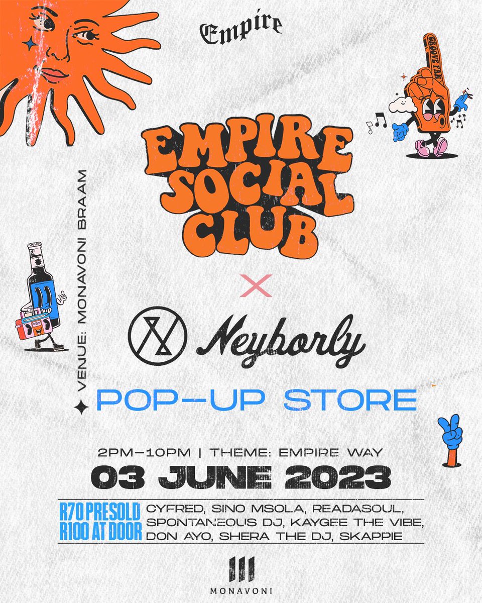 Empire_CSA's tweet photo. Join us for a day of fun and fashion at Empire Social Club, in collaboration with Neyborly! We have so many exciting things planned for you at our pop up event, including the unveiling of our latest winter collection. See you there! 
Tickets: https://t.co/kdhQeOlY3n https://t.co/M8RbYKsPGG