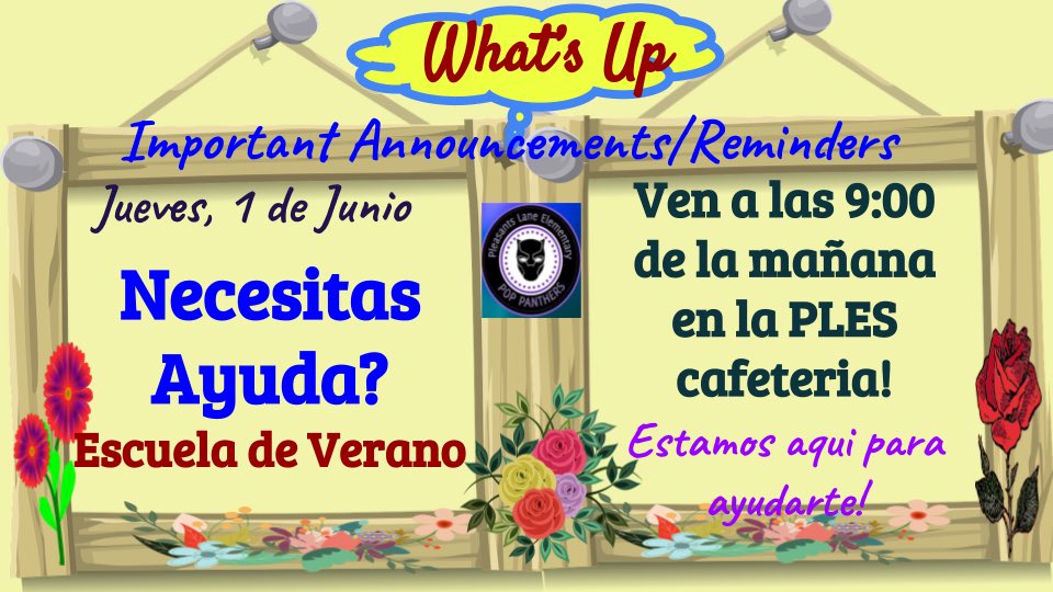 NPampilo's tweet photo. Visitenos en la escuela, en la PLES cafeteria, mañana por la manana alas 9!  Ven amigas y familias!   @Pburg_Schools   @PLESPVA100 https://t.co/psVhESqhEo