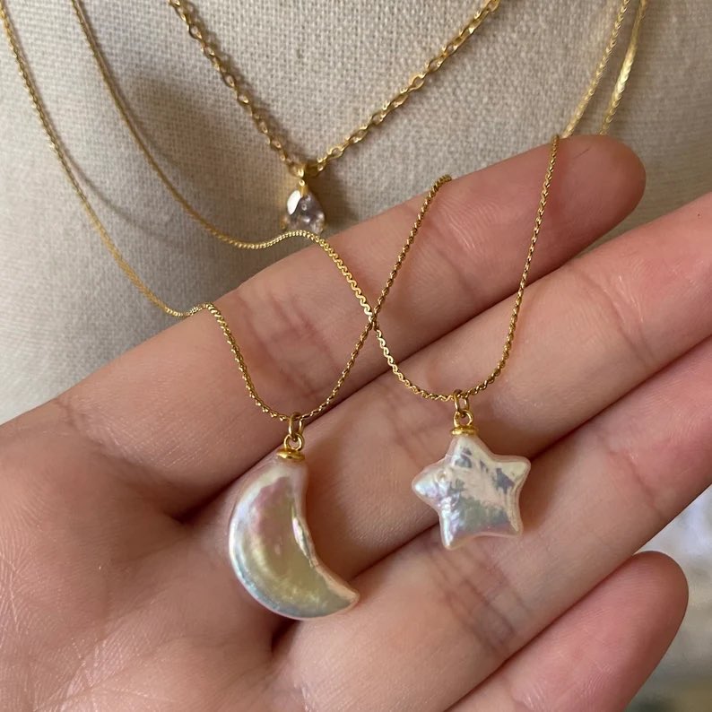 pearl moon and star necklace  ⭐️🌙