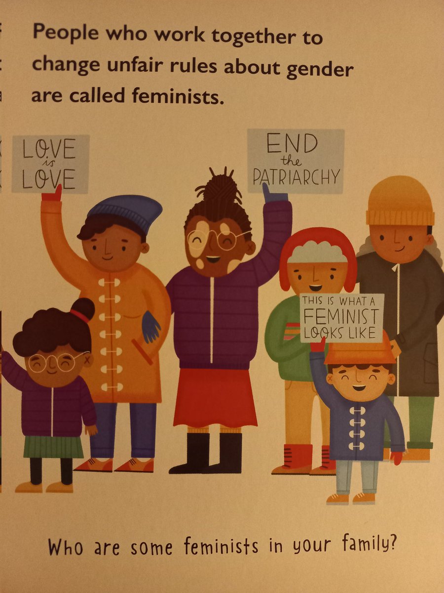 2-3 yaş çocuk için hazırlanmış bir boardbook. 'Toplumsal cinsiyet eşitsizliklerini değiştirmek için mücadele edenlere feminist denir' diyor. Beriki de sahipsiz kadın falan diyor. Çile gibi ülkemiz.