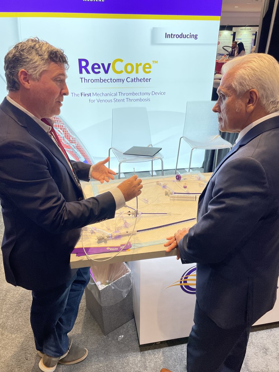 InariMedical's tweet photo. Attending #NCVH2023? Stop by booth #204 for a hands-on demo of the new #RevCore Thrombectomy Catheter, the first mechanical thrombectomy device designed for venous in-stent #thrombosis!
