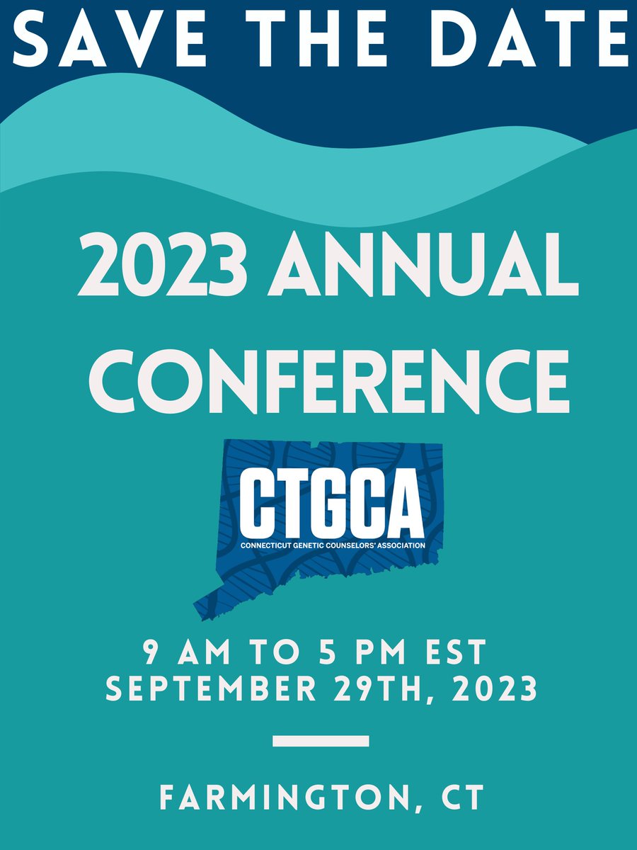 Join the Connecticut Genetic Counselors' Association on September 29th for a full day of speakers and networking. We look forward to seeing you there! #GeneChat