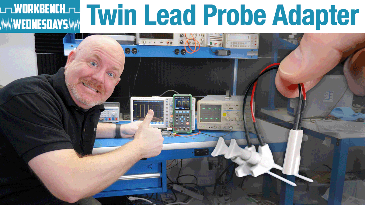 On #WorkbenchWednesdays, @baldengineer demonstrates “Twin Lead Adapters” that make using your #oscilloscope easier! They provide passive voltage probes sockets for easily connecting header pins bit.ly/43uC7oq