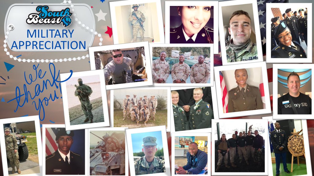 Before Military Appreciation Month ends, we want to thank our #SES Military personnel AGAIN for their service and dedication to our country and #SESfam! We are grateful for each of you and inspired by your efforts daily 💙🇺🇸#MilitaryAppreciation #OurHeroes #SouthBeasts