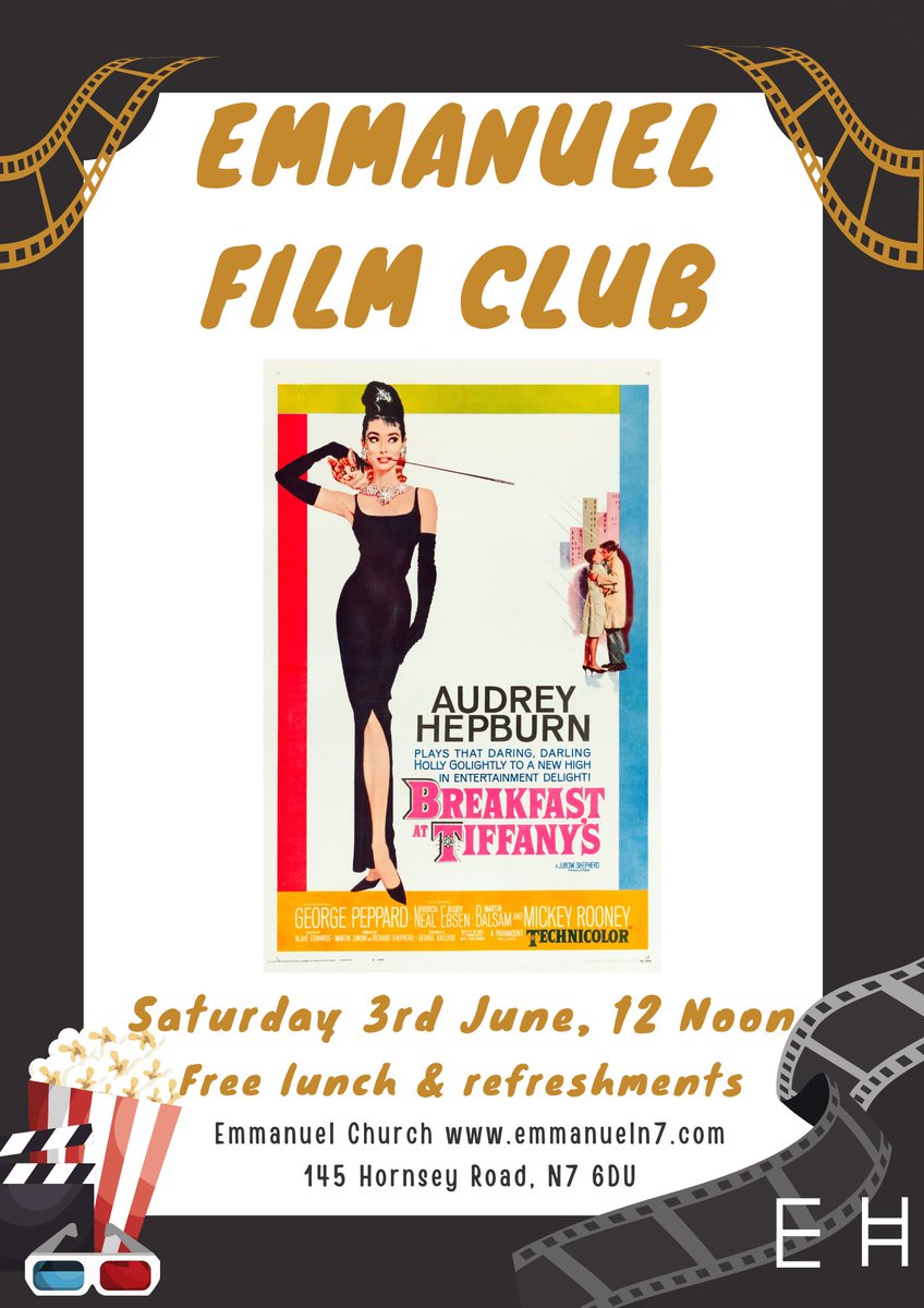 N7_Emmanuel's tweet photo. It’s nearly June &amp; the 1st Saturday of the month is Film Club day!
Join us at 10am for Kids Film Club - Up; or at 12 for our classic film - Breakfast at Tiffany’s. A free lunch of burgers &amp; hot dogs is served in between and all are welcome! https://t.co/2BdZi7wUPR