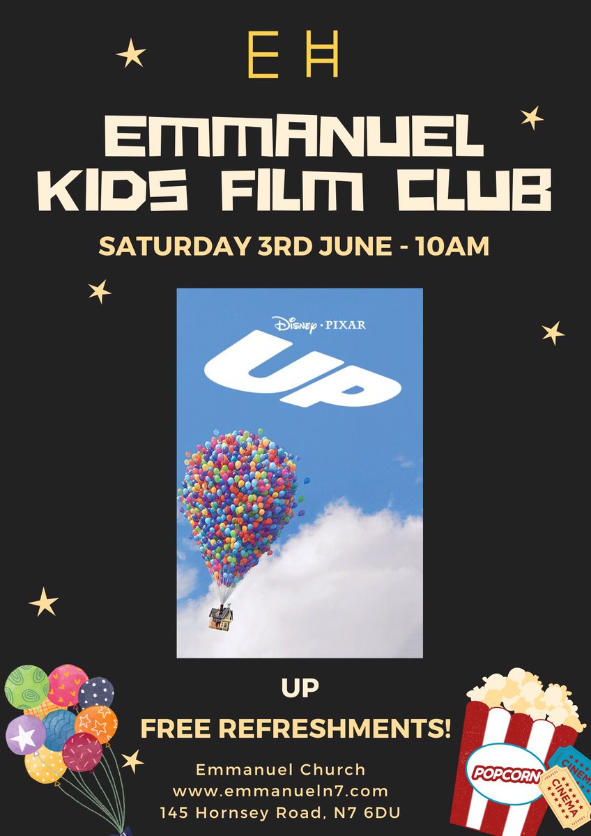 N7_Emmanuel's tweet photo. It’s nearly June &amp; the 1st Saturday of the month is Film Club day!
Join us at 10am for Kids Film Club - Up; or at 12 for our classic film - Breakfast at Tiffany’s. A free lunch of burgers &amp; hot dogs is served in between and all are welcome! https://t.co/2BdZi7wUPR