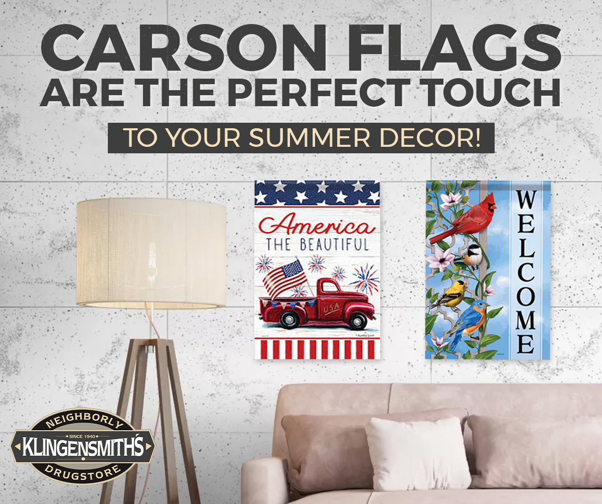 klingsrx's tweet photo. Whether it's a holiday, a special occasion, or simply everyday elegance, we have the perfect flag from Carson Flags (a local Armstrong County company) for every occasion!

#KlingsRx #Klingensmiths #shopsmall #shoplocal #summertime #gardenflags https://t.co/mF2V9Cewvf