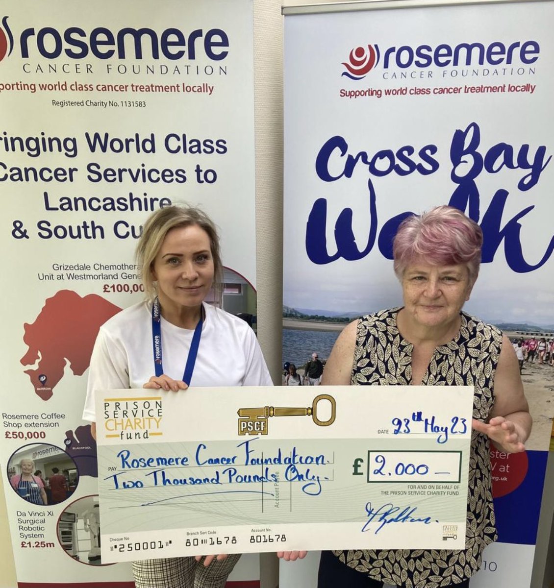 Here’s our vice chair Denise giving a special donation of £2000 to @RosemereCF  on behalf of @OfficialPSCF                                               This is a fantastic charity which is very close to Denise’s heart ❤️                      Well Done @DeniseB19312715 👏