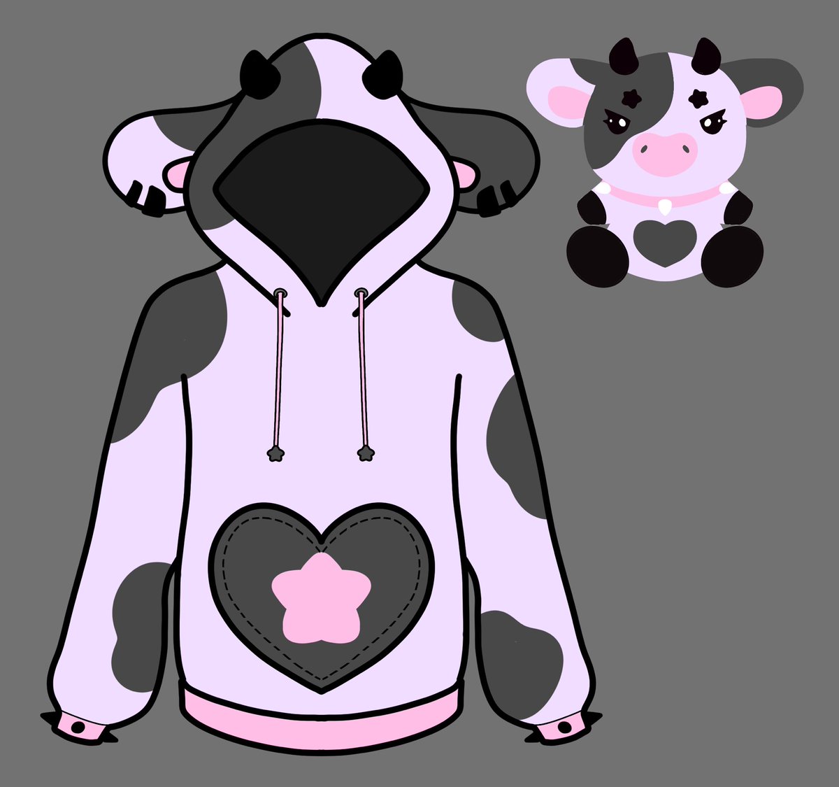 Goth & mushroom cow hoodies