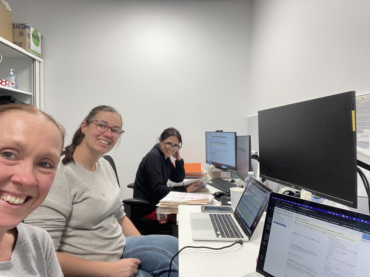 Huge thanks to our best recruiting site - the team at Women and Children's Hospital Adelaide ED (featured: Gaby research co-ordinator) we have made it to &gt;80% for PEAChY-O and &gt;30% for M.  
Well done to all the other sites as well.
On the home stretch now for the oral study!