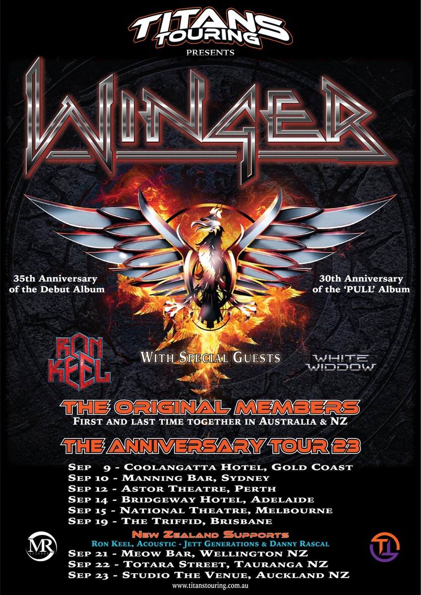 WingerTheBand's tweet photo. Excited to come play down under! We can't wait to see you all soon!

Tickets on sale June 5 at https://t.co/6HPGqcFkgW

#Winger https://t.co/sFcXriQfma