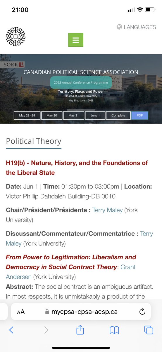 debrouwer_s's tweet image. Join us tomorrow for a stimulating panel at #CPSA2023. Topics including the social contract, liberal emotions, politics of security, democratic coherence, and much more. Engaging discussions await! #politicaltheory
