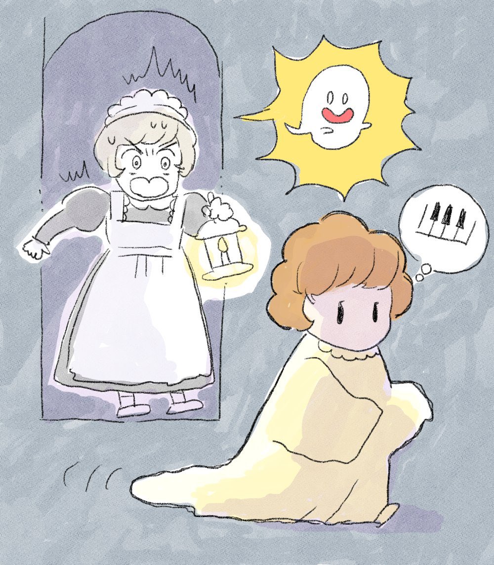 ピアノを弾きたくて夜中に部屋を抜け出しぶかぶかの白い寝巻きを引きずって歩く姿をメイドさんにお化けだとびっくりされるショパンさんちのフレデリックちゃん