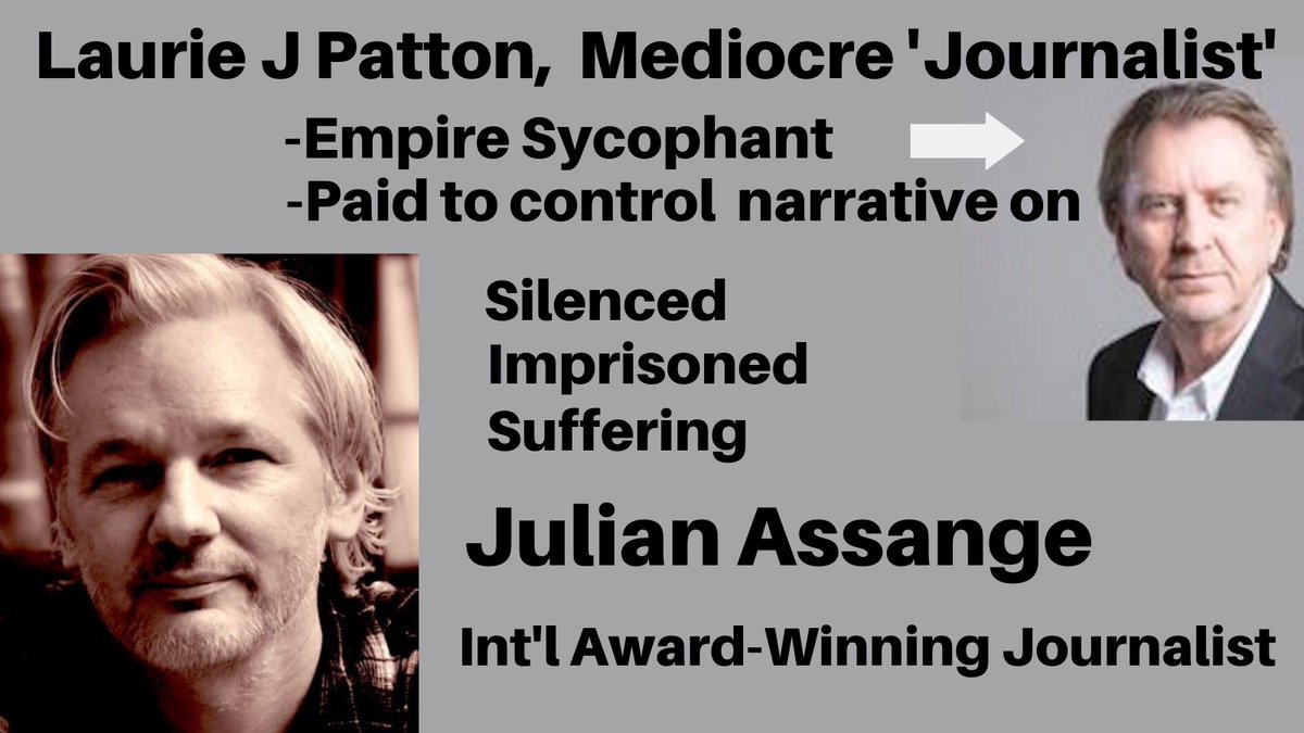 @BBfromPA @DNVFreeJA @jenmarya55 @LJPatton @caitoz These second-rate journos are paid for their 'thick skull' empire narrative.
@LJPatton's job is to discredit Julian Assange whose career/life is worth a million times more than his.
#RightSideOfHistory will catch up with these boot lickers & history won't be kind.
#FreeAssangeNOW