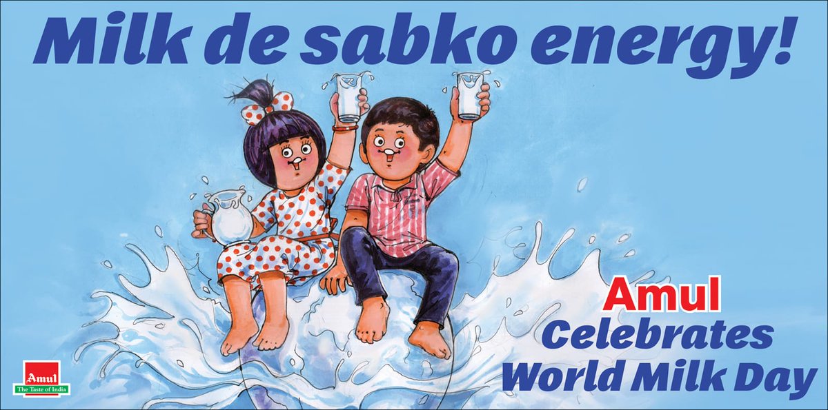 #Amul celebrates #WorldMilkDay!

#WorldMilkDay #worldmilkday2023 #milklove #milkproducts #milkday #wholesome #nutrition #balanceddiet #amulsindhi #amulindia #amulinsindhi #amul #sindhi #sindhifood #sindhiculture #sindhisongs #sindhiswag