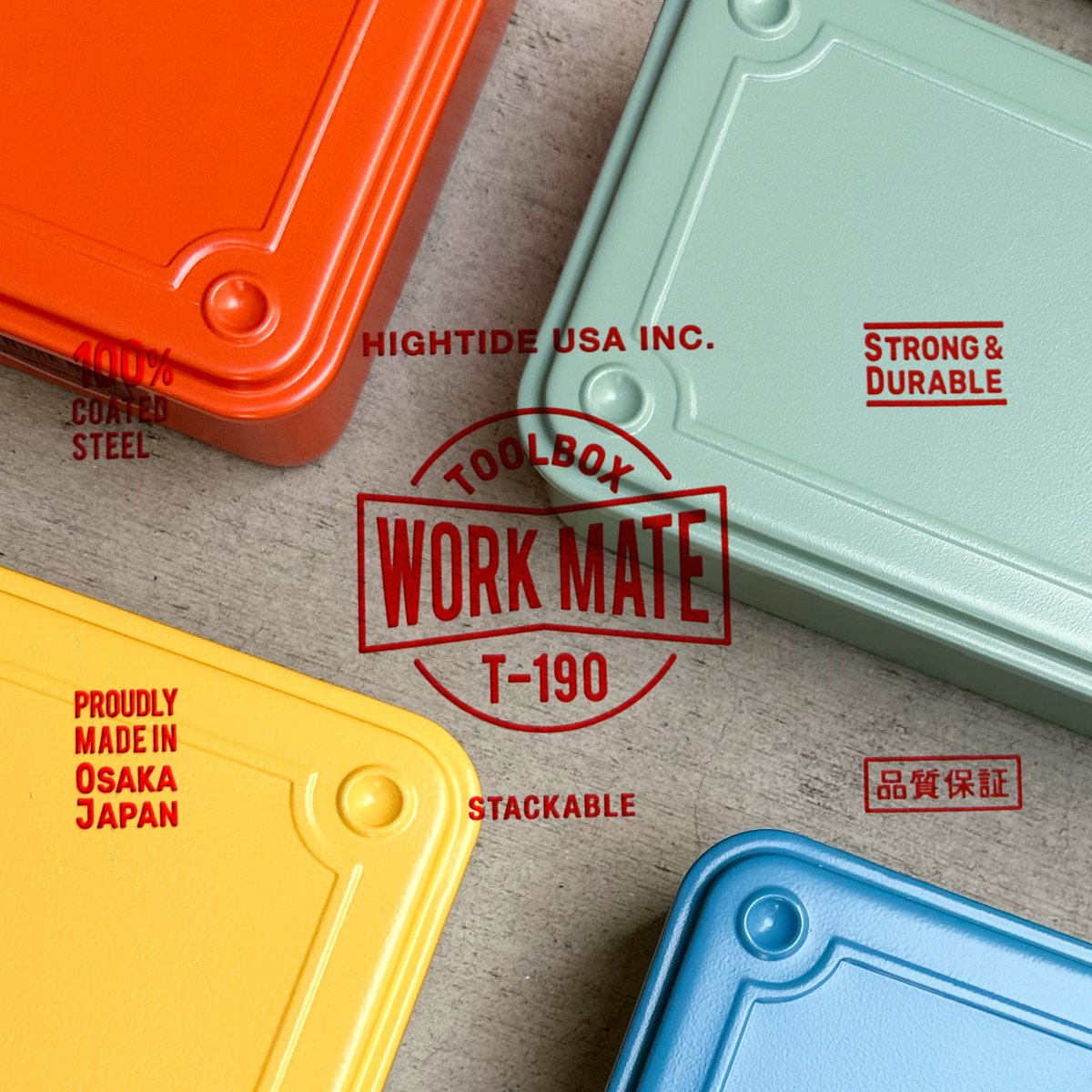 hightidestore's tweet photo. 🍋🌱🍊🫐
NOW AVAILABLE ONLINE &amp; DTLA STORE 
HIGHTIDE USA and Toyo Steel collaboration with 4 original colors: Yellow, Mint, Orange and Blue. The colors &amp; textures are inspired by vintage American cars. Two sizes: T-190 &amp; Y-350 are available.

https://t.co/DjjhzGFmRw https://t.co/eTwV8MhQ4o