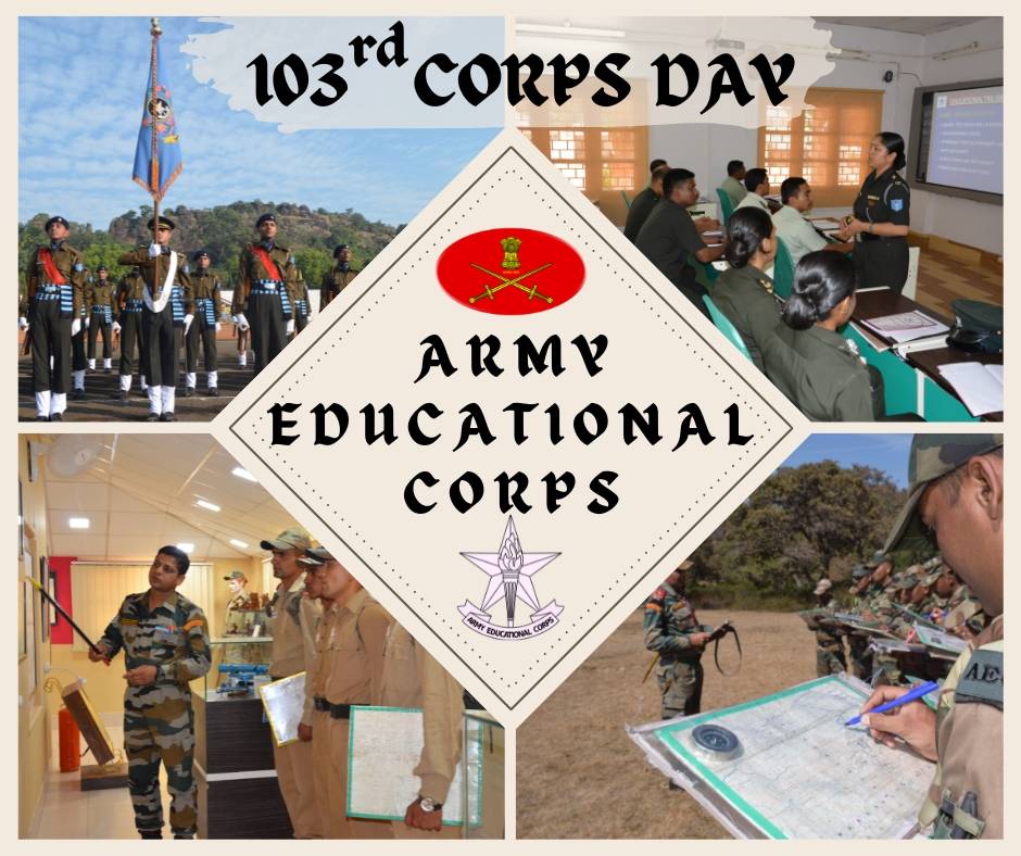 ‘विद्यैव बलम्’

General Manoj Pande #COAS and All Ranks of #IndianArmy convey best wishes to All Ranks, Veterans & Families of Army Educational Corps #AEC on the occasion of their 103rd Corps Day.

#IndianArmy